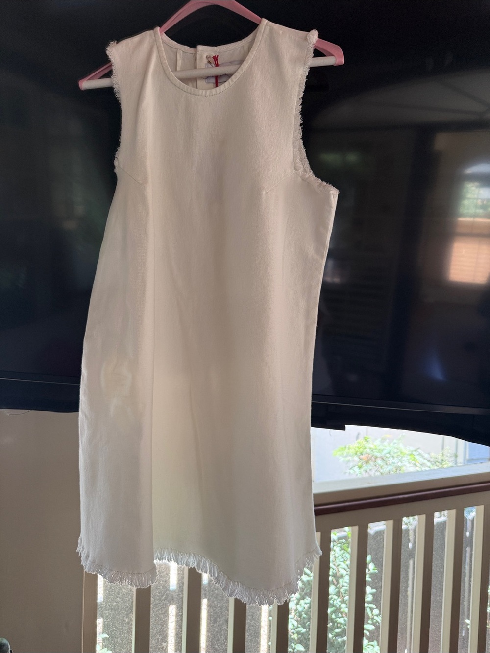 Luna Denim Dress in white shell